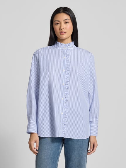 Tommy Hilfiger Relaxed Fit Hemdbluse aus reiner Baumwolle Blau 4