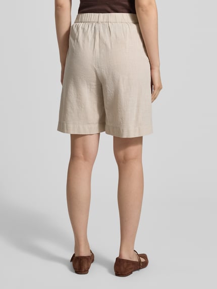 VERO MODA comfort fit shorts van een katoen-linnenmix model 'CAIA' Beige - 5