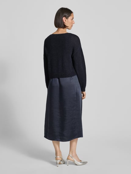 ROBE LÉGÈRE Midi-jurk in dubbele-laagjeslook Marineblauw - 5