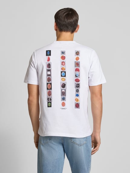 Wood Wood T-Shirt mit Label-Print Modell 'Bobby' Weiss 5