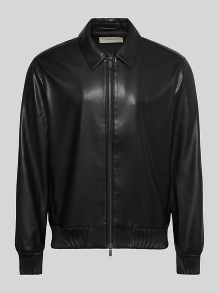 Calvin Klein Jeans Regular Fit Kunstlederjacke mit Reißverschluss Black 2