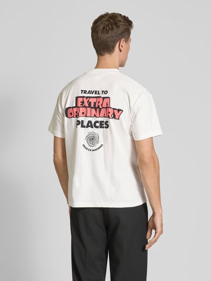 DEUS EX MACHINA T-Shirt mit geripptem Rundhalsausschnitt Modell 'Celestial' Offwhite 5
