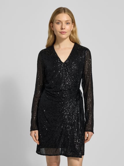 mbyM Mini-jurk met pailletten, model 'Kilara' Zwart - 4