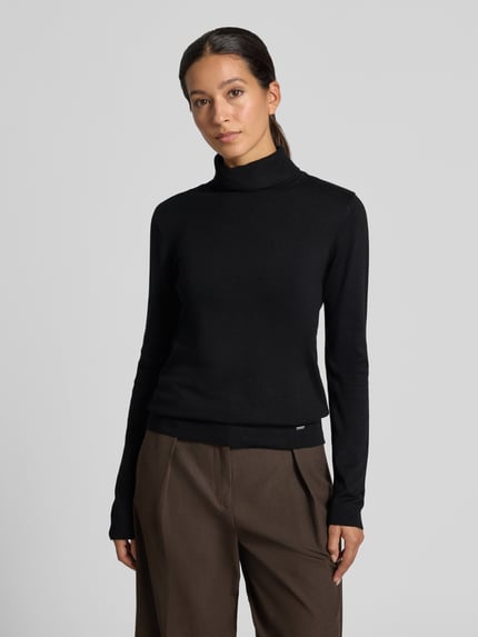 MORE & MORE Slim Fit Rollkragenpullover aus Viskose-Mix Black 4