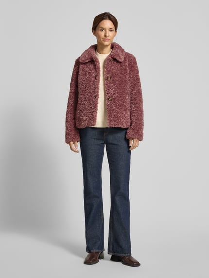 FUCHS SCHMITT Regular Fit Jacke aus Teddyfell mit Umlegekragen Altrosa 1
