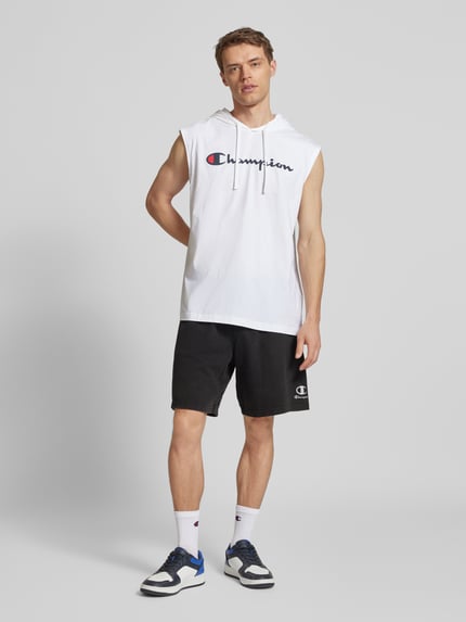 Champion Bermudy o kroju regular fit z wyhaftowanym logo BLACK 1
