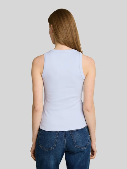 Tom Tailor Denim slim fit top van katoenmix Lichtblauw - 5