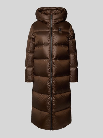 Blauer USA Daunenmantel mit Kapuze Modell 'CILIA' Dunkelbraun 2
