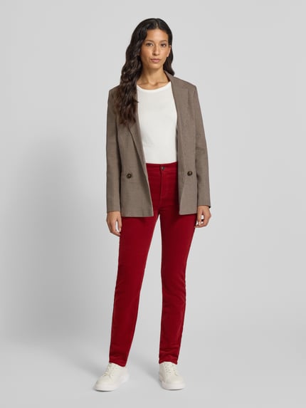 Christian Berg Woman Slim Fit Cordhose im 5-Pocket-Design Dunkelrot 1