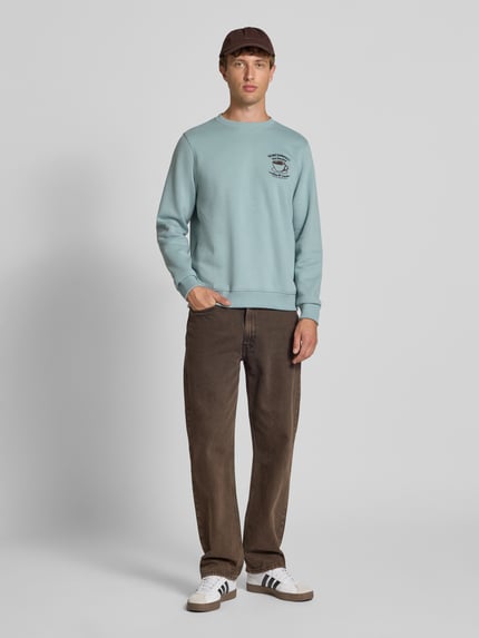 Blend Sweatshirt mit Motiv-Stitching Modell 'HIFOLO' Mint 1