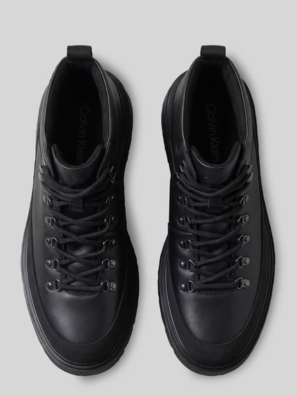 CK Calvin Klein Boots mit Hiking-Schnürung aus Rindsnappa Black 3