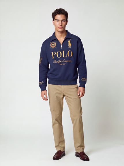 Polo Ralph Lauren Sweatshirt mit großem Frontlogo-Print Marine 1