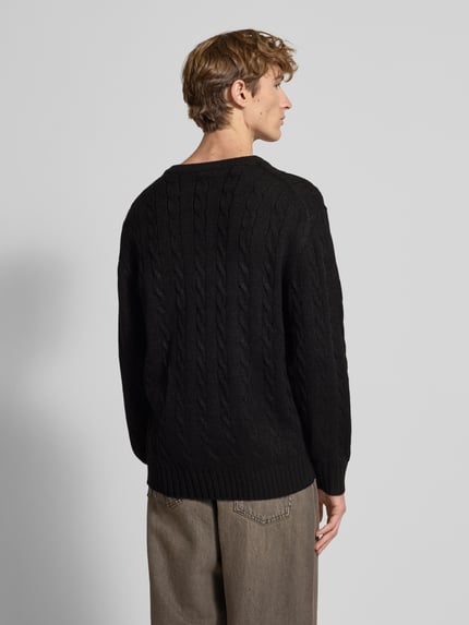 Redefined Rebel Sweter z dzianiny z prążkowanymi wykończeniami model ‘PELLE’ Czarny 5