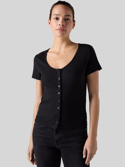 Levi's® Slim fit t-shirt van katoenmix Zwart - 1