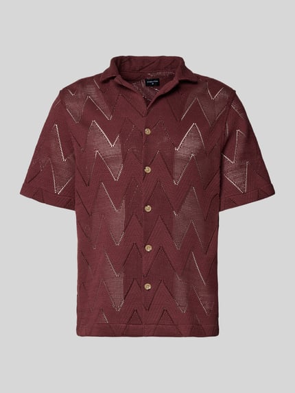 Strellson Relaxed Fit Freizeithemd mit Baumwoll-Anteil Modell 'Clint' Bordeaux 2