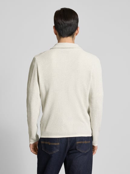 Marc O'Polo Regular Fit Strickjacke aus strukturiertem Baumwoll-Mix Ecru 5