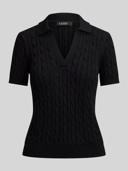Lauren Ralph Lauren Regular Fit Poloshirt aus gewebtem Baumwoll-Mix Black 2