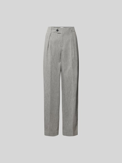 Closed Stoffen broek met bandplooien Lichtgrijs - 2