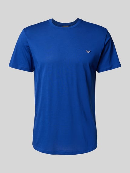 Emporio Armani T-Shirt mit Label-Patch Royal 1