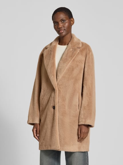 s.Oliver BLACK LABEL Webpelzmantel mit Reverskragen Camel 4