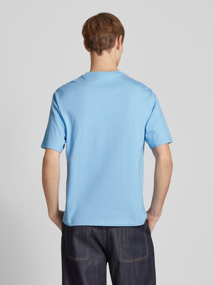 REVIEW T-shirt z prążkowanym okrągłym dekoltem Jasnoniebieski 5