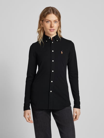 Polo Ralph Lauren Bluzka koszulowa polo z kołnierzykiem typu button down Czarny 4