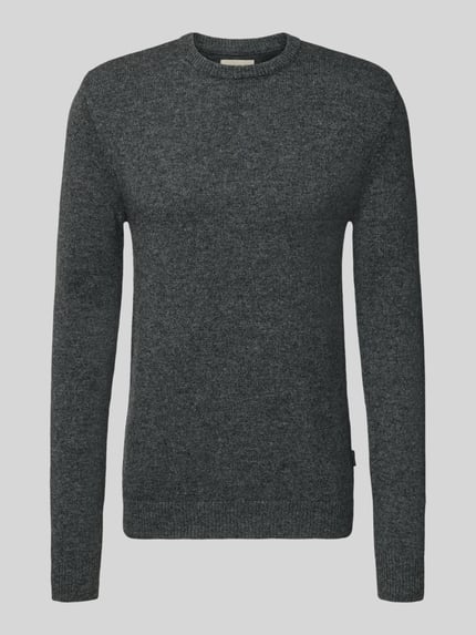 Blend Gebreide pullover met ribboorden, model 'BRANKO' Donkergrijs gemêleerd - 2