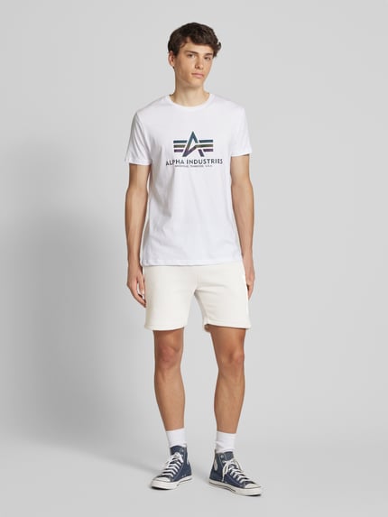 Alpha Industries Sweatshorts met elastische band en tunnelkoord Lichtgrijs - 1