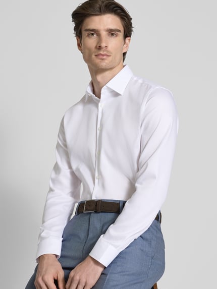 Jake*s Slim Fit Business-Hemd mit Knopfleiste Weiss 3
