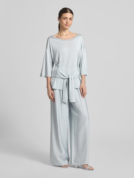 GUIDO MARIA KRETSCHMER WOMAN Wide fit stoffen broek Model 'FINJA' Lichtblauw - 1