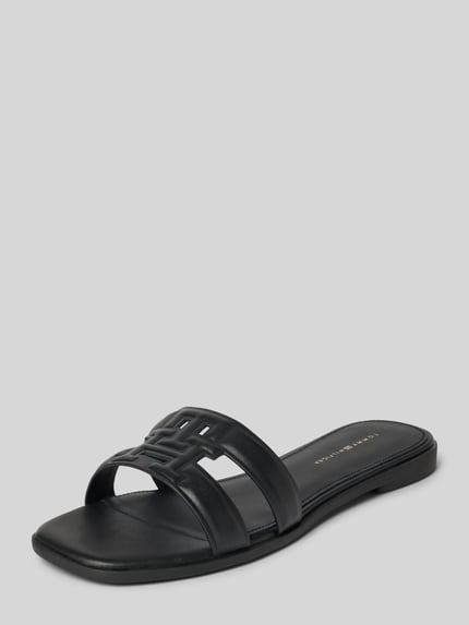Tommy Hilfiger Pantoletten aus echtem Leder BLACK 1