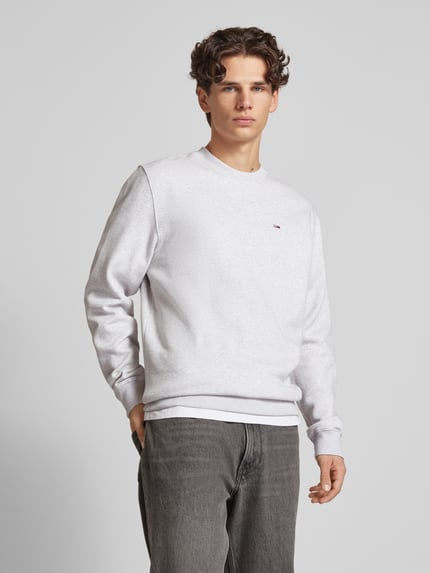 Tommy Jeans Sweatshirt met logostitching Lichtgrijs gemêleerd - 4