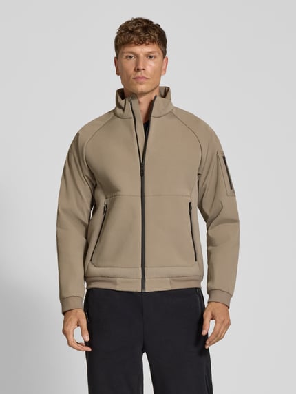 BOSS Green Regular Fit Fleecejacke mit Cord-Partien Modell 'Cord Fleece' Sand 4