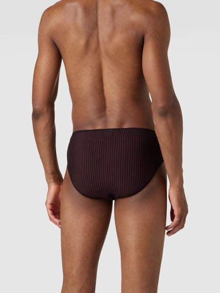 SCHIESSER Slip met strepenpatroon model 'Supermini' Donkerrood - 4