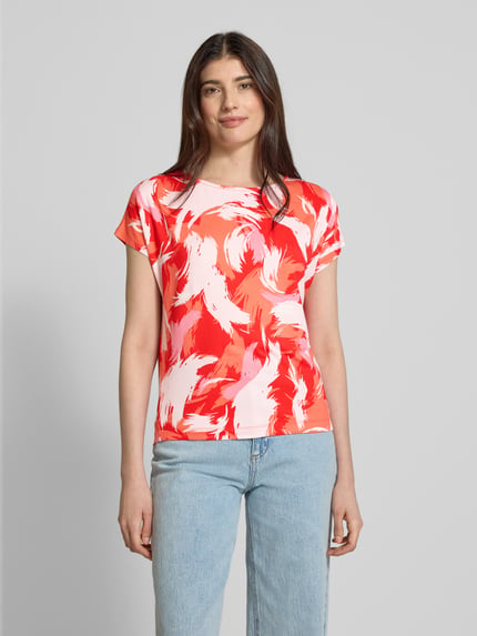 s.Oliver RED LABEL T-shirt o kroju relaxed fit z mieszanki wiskozy Czerwony 4