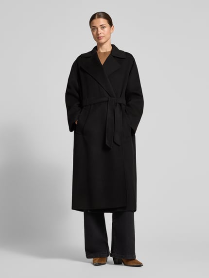 Weekend Max Mara Regular Fit Mantel aus Schurwoll-Mix Modell 'OPEROSO' Black 4
