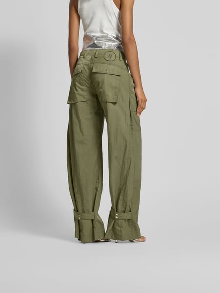 Rabanne Stoffen broek met achterzakken Kaki - 5