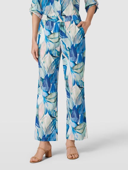 TONI Straight Leg Stoffhose mit Leinen-Anteil Modell 'Summer' Blau 4