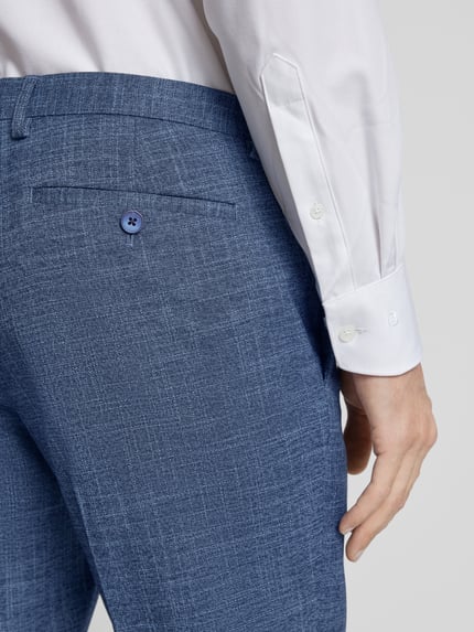 MCNEAL Slim fit pantalon met geweven motief, model 'Steve' Donkerblauw - 3