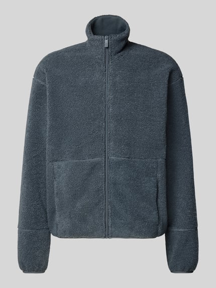 Jake*s Studio Men Sweatjack met teddyvoering Rookblauw - 2