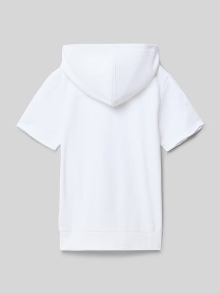 Productfoto, Regular Fit T-Shirt met capuchon van CHAMPION, wit katoenmix, kangoeroezak, elastische zoom, logo-stitching, maatinfo