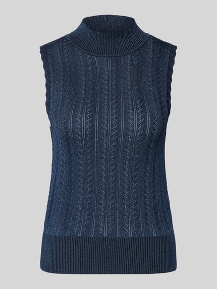 Scotch & Soda Slim Fit spencer in breiwerk-look Metallic blauw - 2