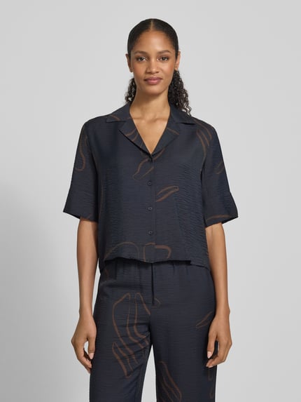 someday. Relaxed Fit Bluse mit Resortkragen Modell 'Zesora' Dunkelblau 4