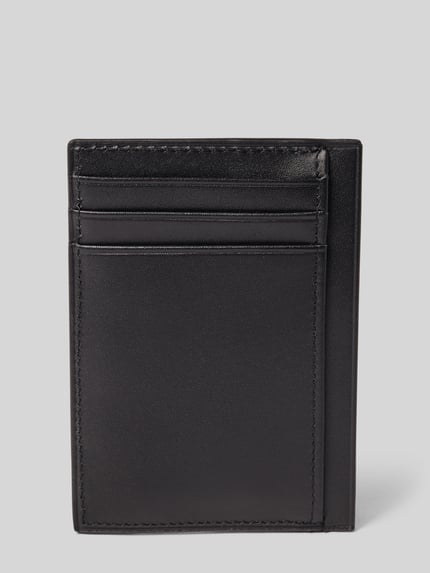 CK Calvin Klein Kartenetui aus Leder mit Label-Applikation Modell 'PLAQUE' Black 2