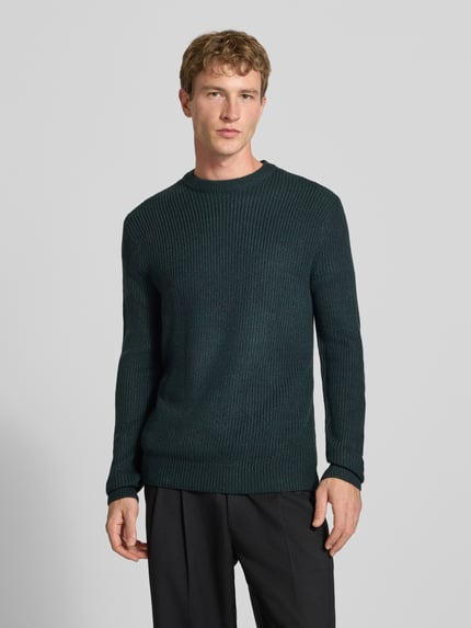 ONLY & SONS Pullover mit gerippten Abschlüssen Dunkelgruen 4