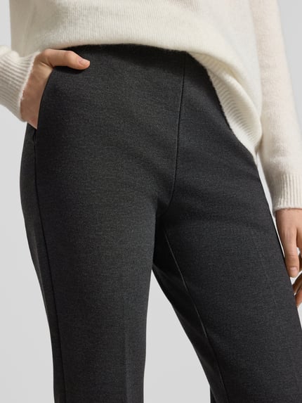 MM by Max Mara Straight Leg Jersey-Hose aus Viskose-Mix Modell 'JEFF' Dunkelgrau 3