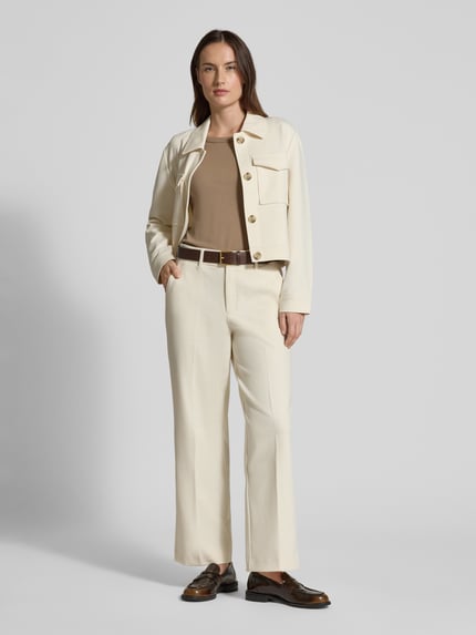s.Oliver RED LABEL Relaxed Fit Hemdjacke mit Viskose-Anteil Ecru 1