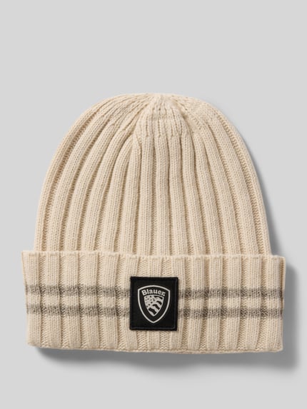 Blauer USA Beanie van een mix van viscose en kasjmier Beige - 1