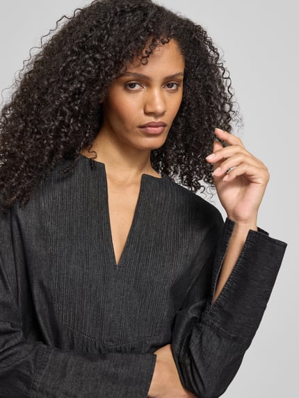 Closed Relaxed fit blouse met tuniekhals Donkergrijs - 3