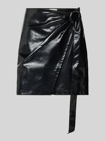 LeGer Minirok in leerlook Zwart - 2